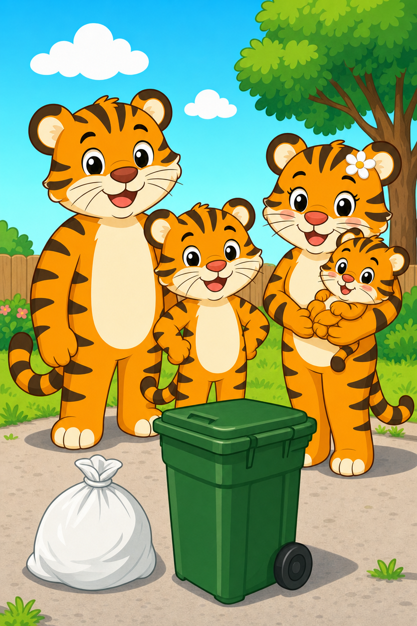 zephyr tiger takes out the trash