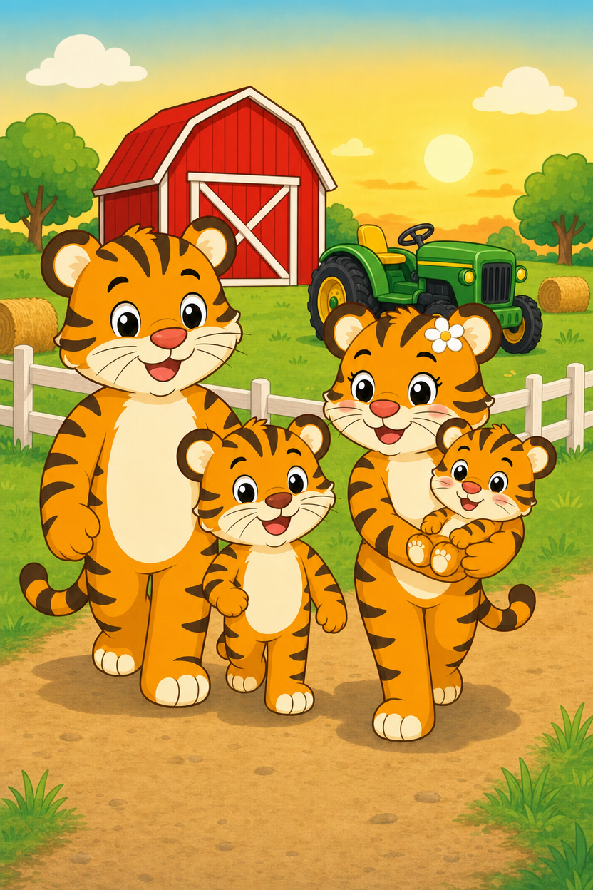zephyr tiger visits the farm