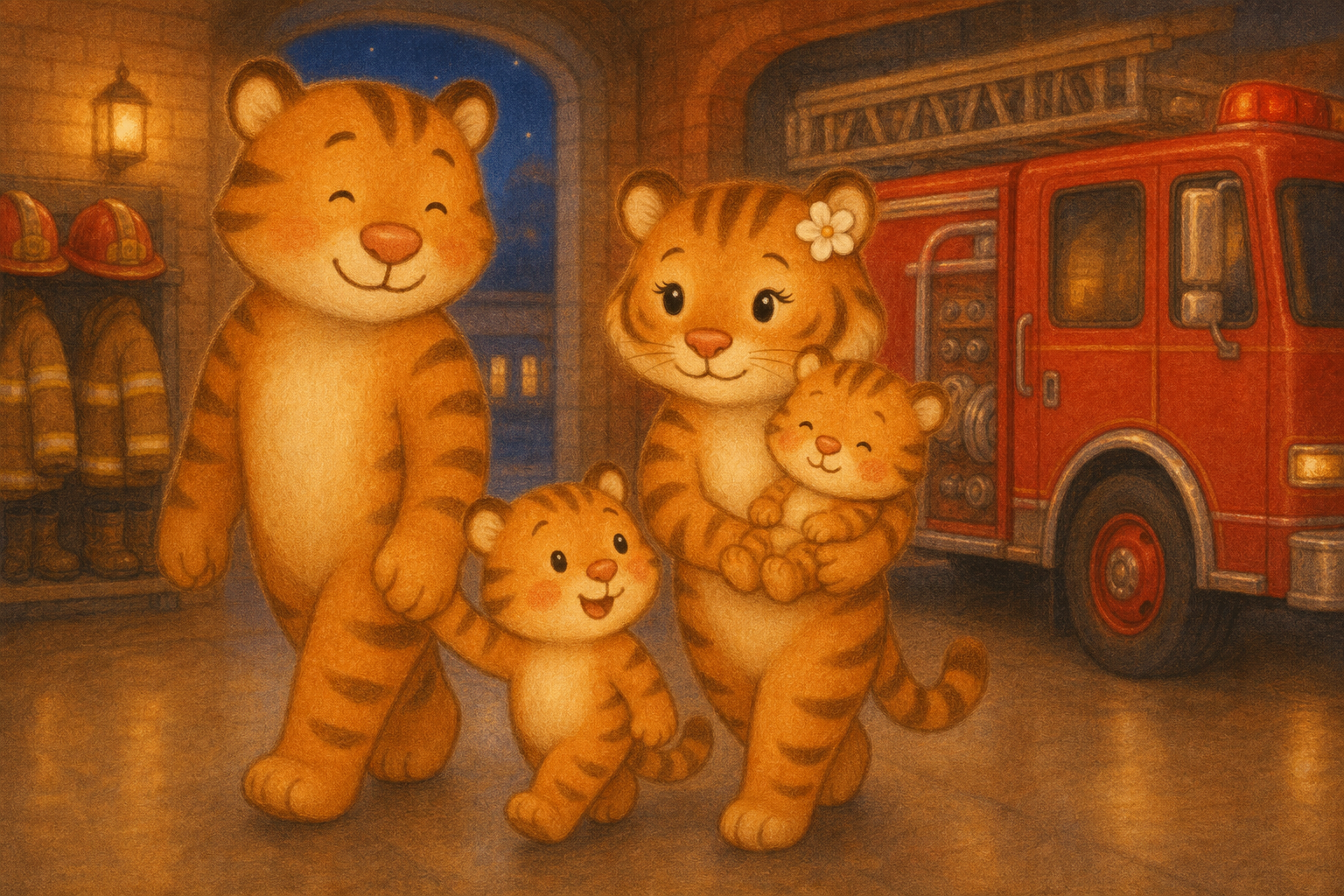 zephyr tiger visits the fire station